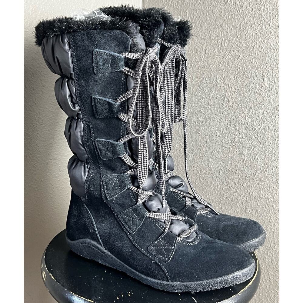 Timberland Boots PARKIN Black Puffy Lace Suede Up Style #19635 Size 7.5